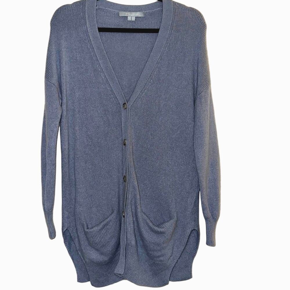 Sea Bleu Cashmere Cardigan Slate Blue Size S